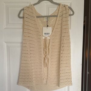 DISSH - NOAH CROCHET NATURAL KNIT VEST - size M/L